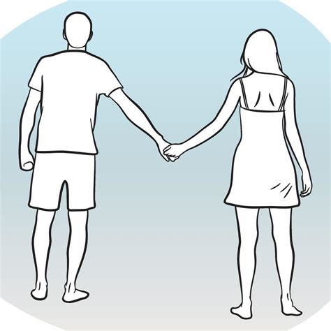 A Couple Holding Hands Together Line Art 8176249 Vector Art At Vecteezy