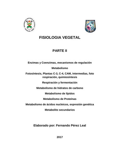 Pdf Fisiologia Vegetal Biblioteca Central Unu Dokumen Tips