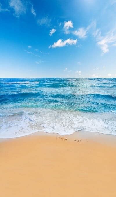 Blue Sky Sea Sandy Beach Backdrop Studio Stage Photography Background