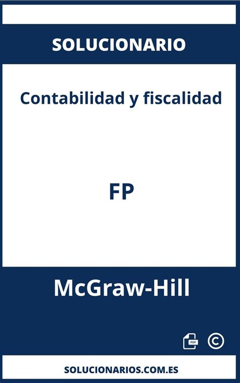 Solucionario Contabilidad Y Fiscalidad Mc Graw Hill Grado Superior Pdf