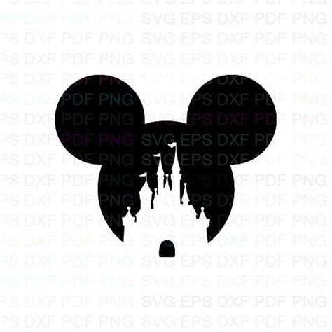 Mickey Mouse Head Disney Castle Svg Dxf Eps Pdf Png Cricut Cutting