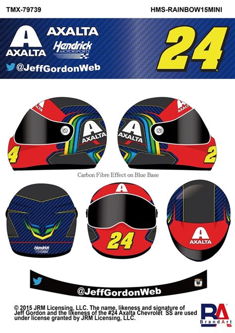 Jeff Gordon 2015 Retro Rainbow Mini Replica Helmet