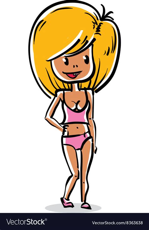 Facial Expression Of A Blonde Girl Sexy Female Vector Image