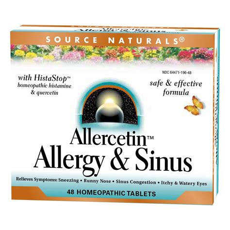 Растительный Комплекс от Аллергии, Allercetin, Source Naturals, 48 ...