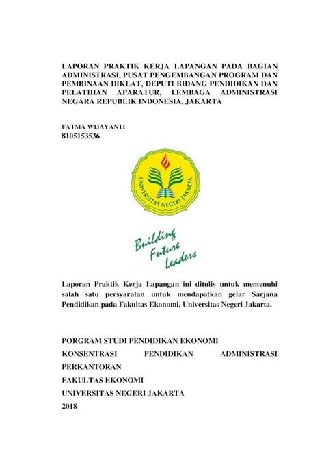 PDF LAPORAN PRAKTIK KERJA LAPANGAN PADA BAGIAN Menyusun Laporan