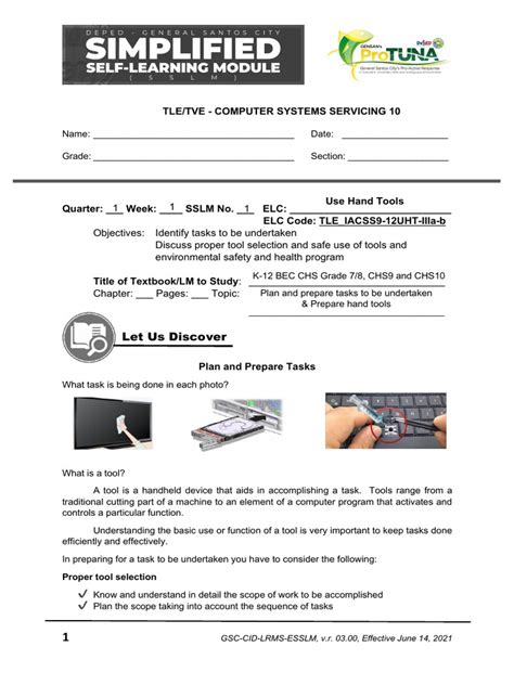 Tletve Computer Systems Servicing 10 Let Us Discover Pdf Tools