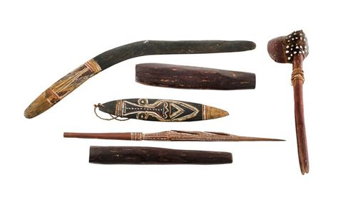 Aboriginal Artefact Collection 6 Pieces Tools Woodworking Office