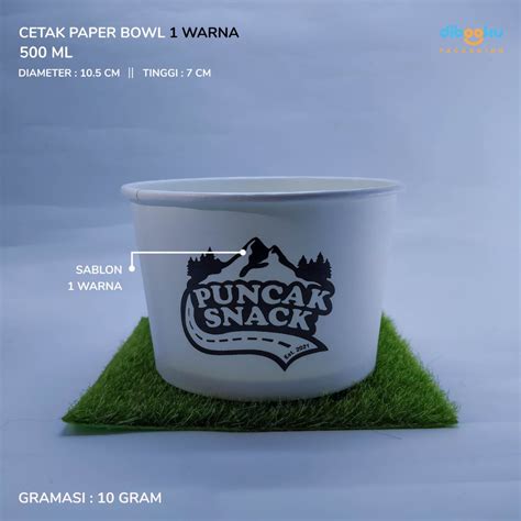 Jual Cetak Sablon Paper Bowl Warna Ml Ml Ml Ml Shopee