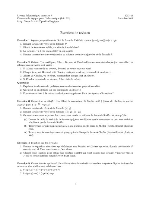 Revision good file Licence Informatique semestre 5 2013 Eléments