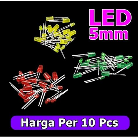 Jual X Lampu Led Mm Standar Warna Merah Hijau Kuning Super Bright