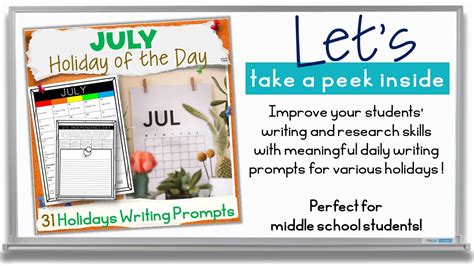 July Morning Work Holiday Of The Day Bell Ringers Ela Writing