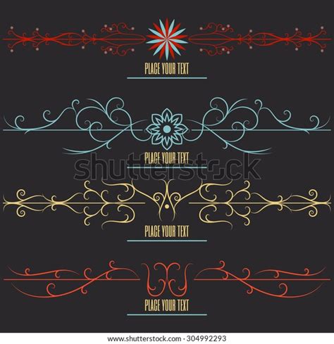 Vector Set Border Design Element Stock Vector Royalty Free 304992293