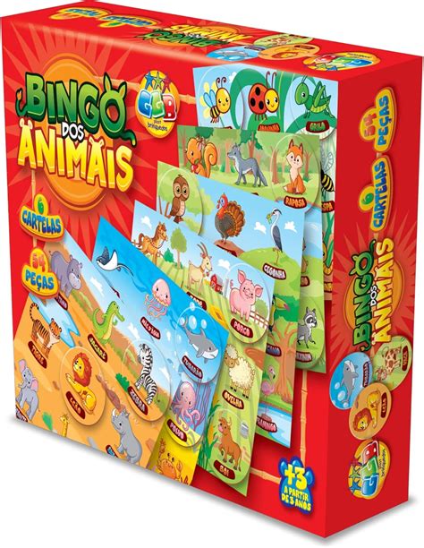 GGB Plast Brinquedo Educativo Infantil Bingo Dos Animais Amazon Br