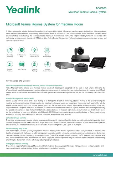 Yealink MVC 660 Microsoft Teams Room System For Video Conferencing At