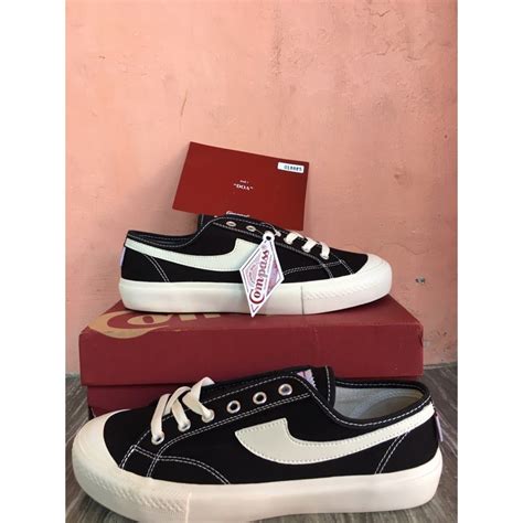 Jual Compass Gazelle Low Black White Shopee Indonesia