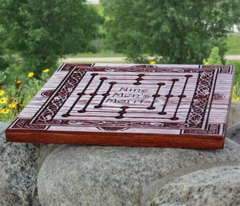 Nine Men S Morris Board Game Wooden Board Game Etsy