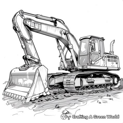 Backhoe Coloring Pages Free Printable