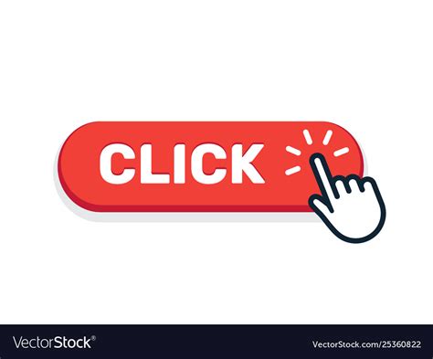 Click here button with hand icon click web Vector Image