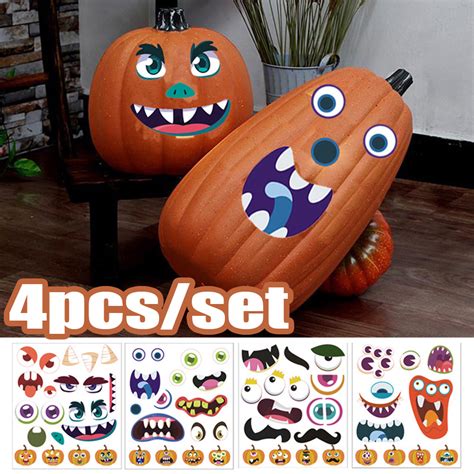 Vnanda Packs Halloween Pumpkin Decorating Stickers Jack O Lantern