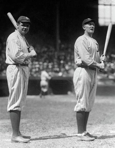 Babe Ruth And Ty Cobb American Professional Baseball Players Painting