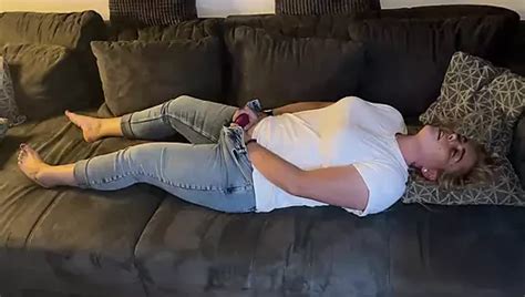 Masturbation While Watching Porn Multiple Orgasms Satisfyer Fingering Wet On Couch Solo Voice