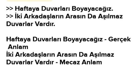 Duvar ile mecaz ve gerçek anlam ile cümle İLK ATANI EN İYİ SEÇCEM