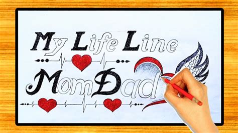 My Life Line Mom Dad Drawing Easy Easy Art For Beginners Pencil