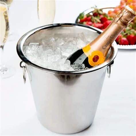 Balde Para Champagne Inox Litros Argolas Liso Bartender Store