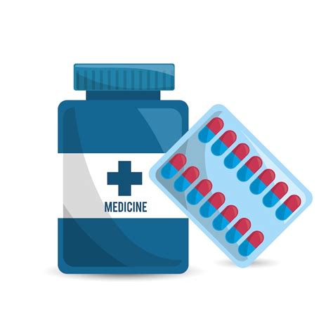 Icono De Medicamentos Y Medicamentos Vector Premium