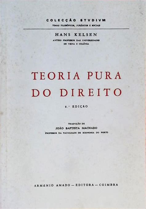 Teoria Pura Do Direito Hans Kelsen Tra A Livraria E Sebo