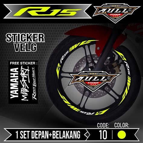 Jual Sticker Velg R15 Cutting Velg Motor Yamaha R15 V2 V3 List Stiker