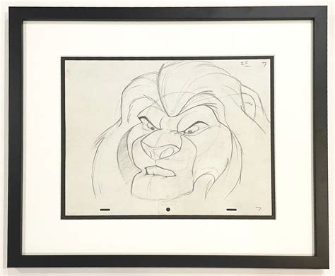 Walt Disney Production Drawing from The Lion King featuring Mufasa ...