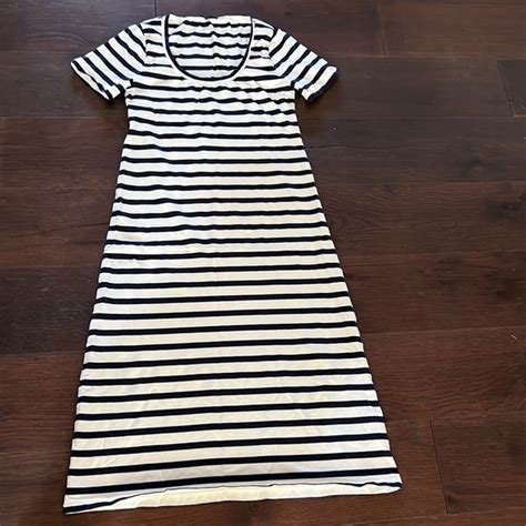 J Crew Dresses J Crew Blue And White Striped Maxi Dress Poshmark