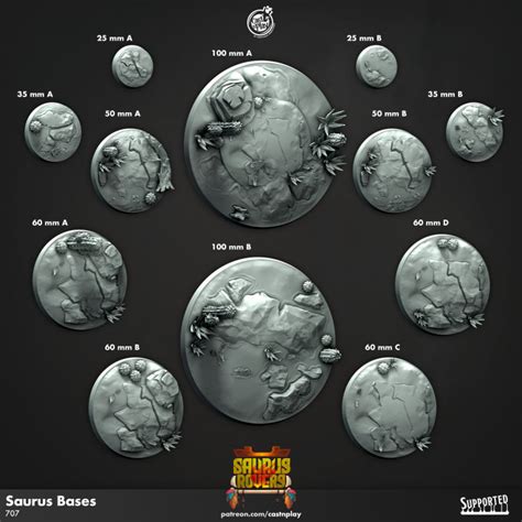 3d Printable Saurus Bases Pre Supported By Cast N Play