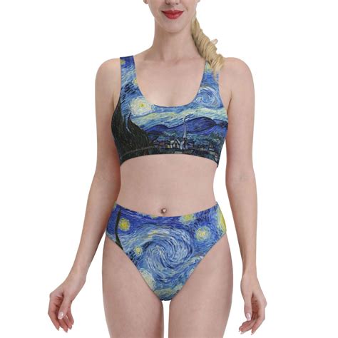 Lukts Women High Waisted Bikini Set The Starry Night Swimsuit 2 Piece