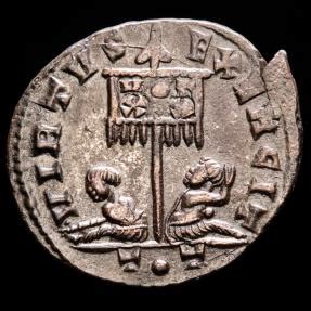 Constantine I Æ Follis Ticinum AD 319 320 VIRTVS EXERCIT two