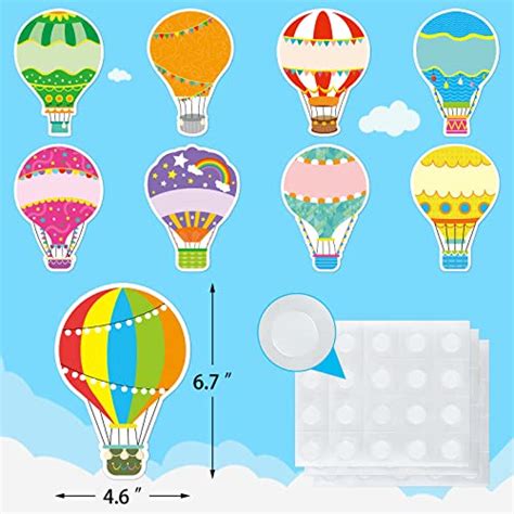 Pcs Colorful Hot Air Balloons Cutouts Birthday Bulletin Board Classroom Decorations Name Tags