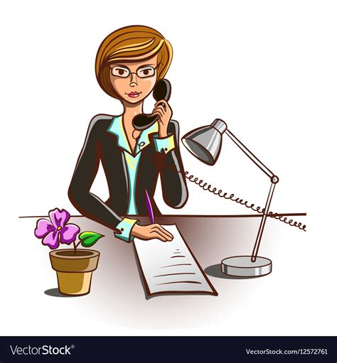 Isolated cartoon secretary Royalty Free Vector Image