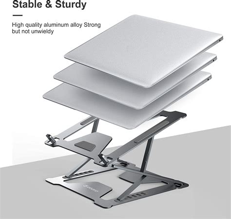 Support Ordinateur Portable R Glable Laptop Stand En Aluminium Pliable