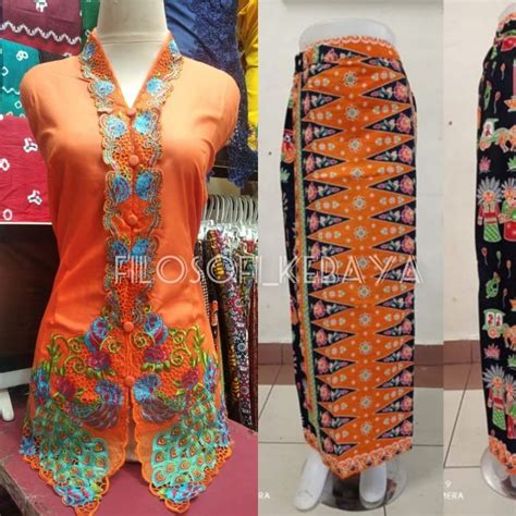 Jual SK SET KEBAYA ENCIM KATUN BORDIR PREMIUM KEBAYA ENCIM BETAWI