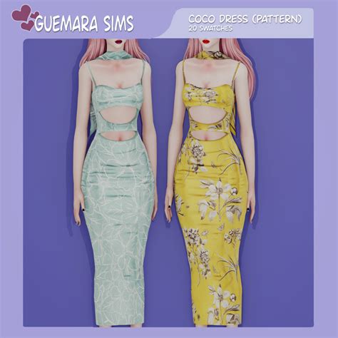 Guemara Sims Sims 4 Coco Dress Print Download Patreon Early