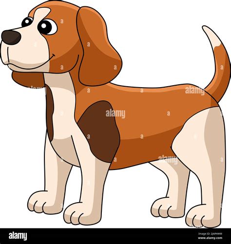 Ilustración De Clipart Coloreada De Beagle Dog Cartoon Imagen Vector De