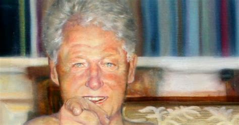 Epstein’s Bizarre Painting of Bill Clinton Wearing a Blue Dress Causing ...