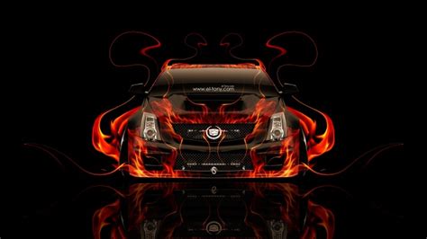 Wallpaper Cars Photo Picture Tony Kokhan Cadillac Fire Car