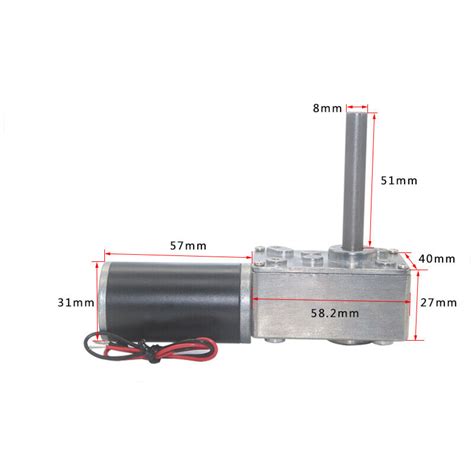 Zy Dc V V Turbo Worm Gear Motor Mm Long Single Shaft Rpm