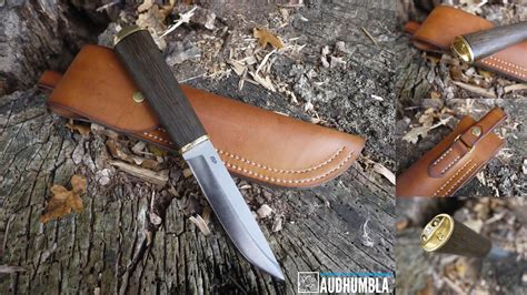 Hunting Knife Bog Oak Handle With Brass Bolster Enzo Taiga 125 In Aus 8 Stainless Steel Full