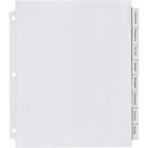 Avery Big Tab Extra Wide Insertable Dividers 8 Blank Tab S 8 Tab