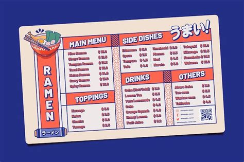 Free Vector Ramen Restaurant Menu Template