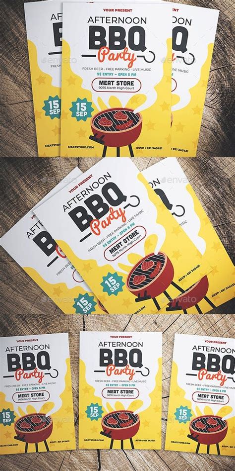 Barbeque Party Flyer Template Psd Ai Meat Store Barbeque Party File