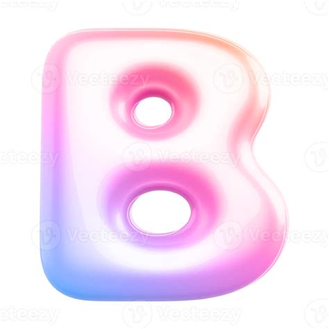 Gradient Bubble Letter B Font 3d Render 36306418 Png